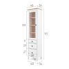 Шкаф-витрина 3 ящика узкий Кымор Hemnes