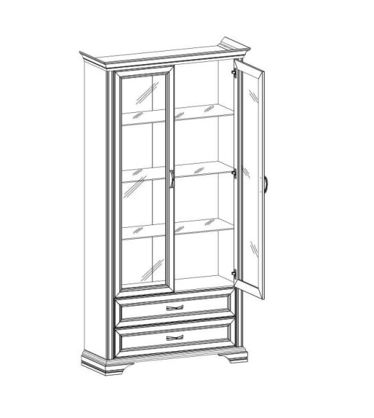 Шкаф с витриной 2V2S МОНАКО