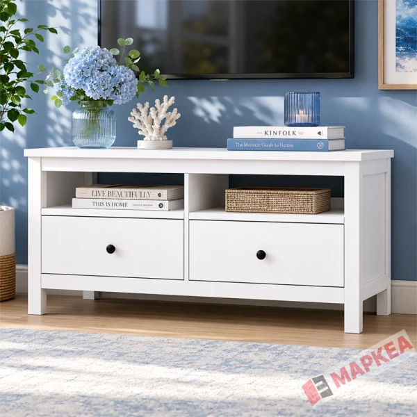 Тумба ТВ Кантри Hemnes 02 ММЦ (Белый лак)