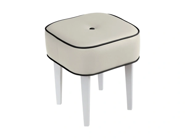 Табурет Handy SQ Stainless (Ножки Белые, Кожа Stainless white / MANGO 305)