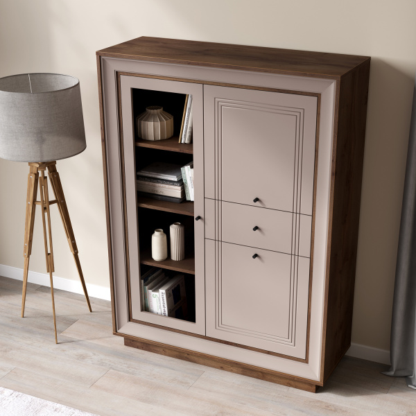 Шкаф низкий (1 стеклодверь) Прато