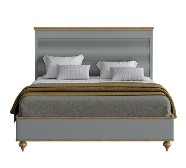 Кровать двуспальная Рандеву (Цвет Серый 7042/Антик 24, Размер спального места, мм 1400*2000)