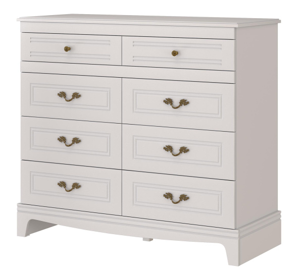 Комод Лорето 8 ящиков (8 ЯЩИКОВ Персидский жемчуг/Лак Льняной)