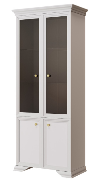 Шкав с витриной Орландо двухдверный (Персидский жемчуг/Льняной)